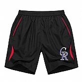 Men's Colorado Rockies Black Red Stripe MLB Shorts,baseball caps,new era cap wholesale,wholesale hats